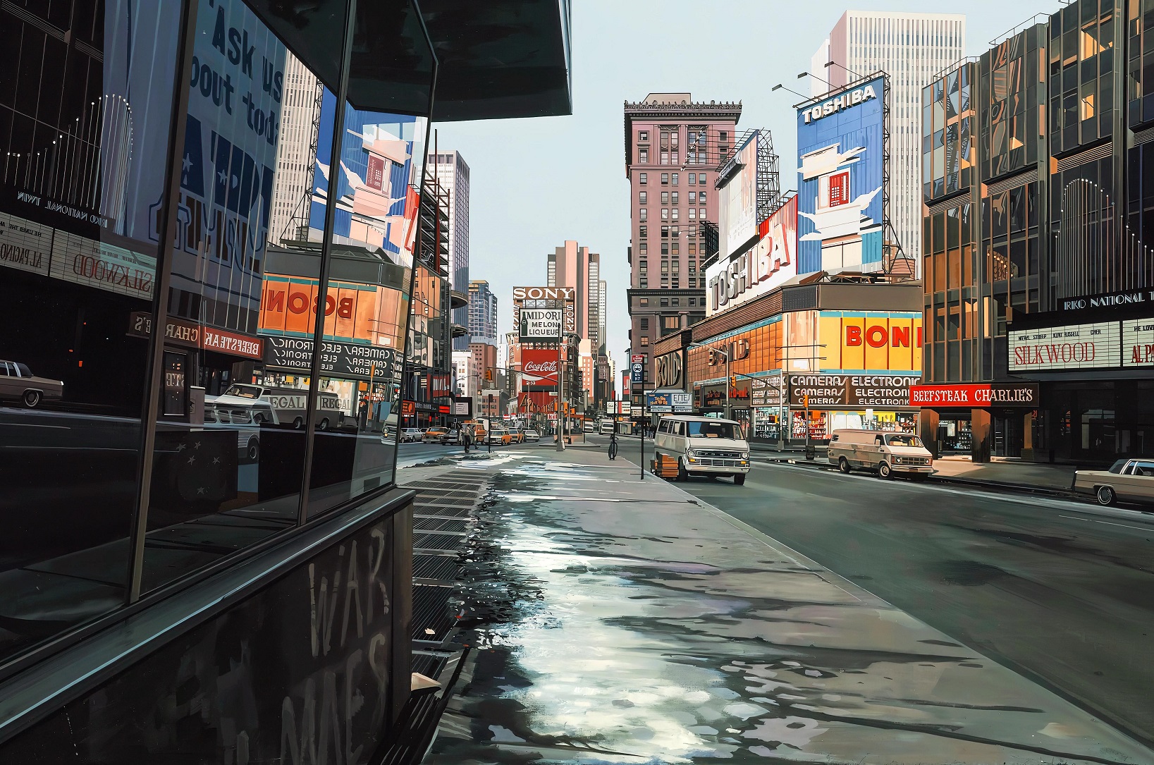 Richard Estes’ fotorealistische New York Ölgemälde