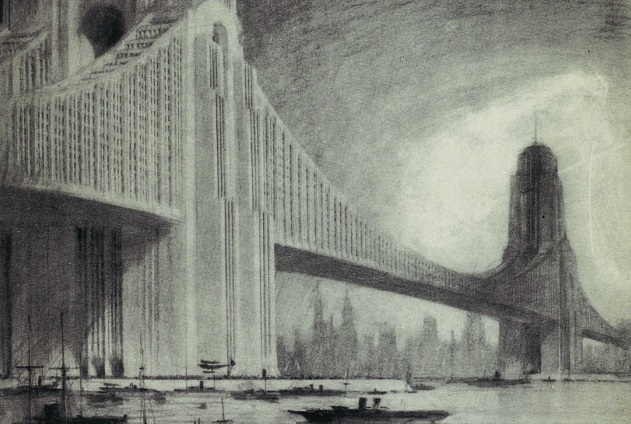 Skyscraper Bridges – in den 1920er-Jahren gab es die Idee Wolkenkratzer in Brücken einzubauen