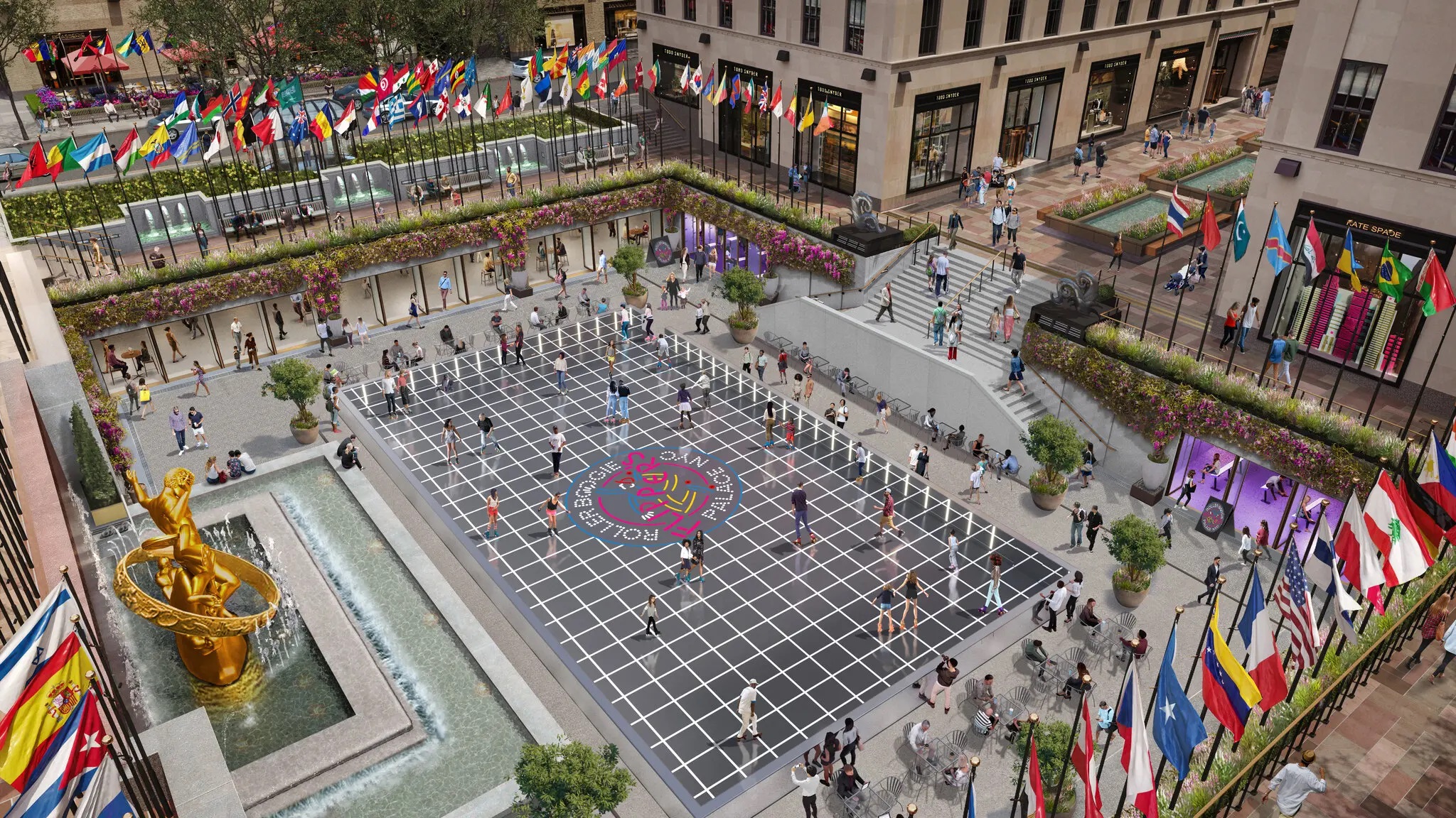 Große Retro-Rollschuhbahn im Rockefeller Center ist seit Freitag offen – mit Video (2:49)