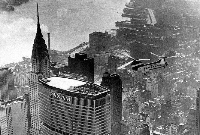 Als in den 1960er und 1970er Jahren Hubschrauber auf Wolkenkratzer mitten in Manhattan landen konnten