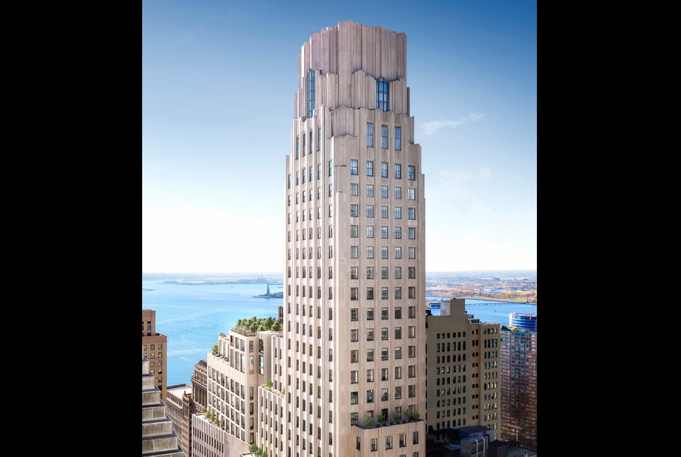 One Wall Street – eine 1.5 Mrd. USD teure Umwandlung eines 90 Jahre alten Art Deco Wolkenkratzer von Bürogebäude zu ultraluxuriösen Wohnturm. Diese Apartments gibt es zu kaufen.