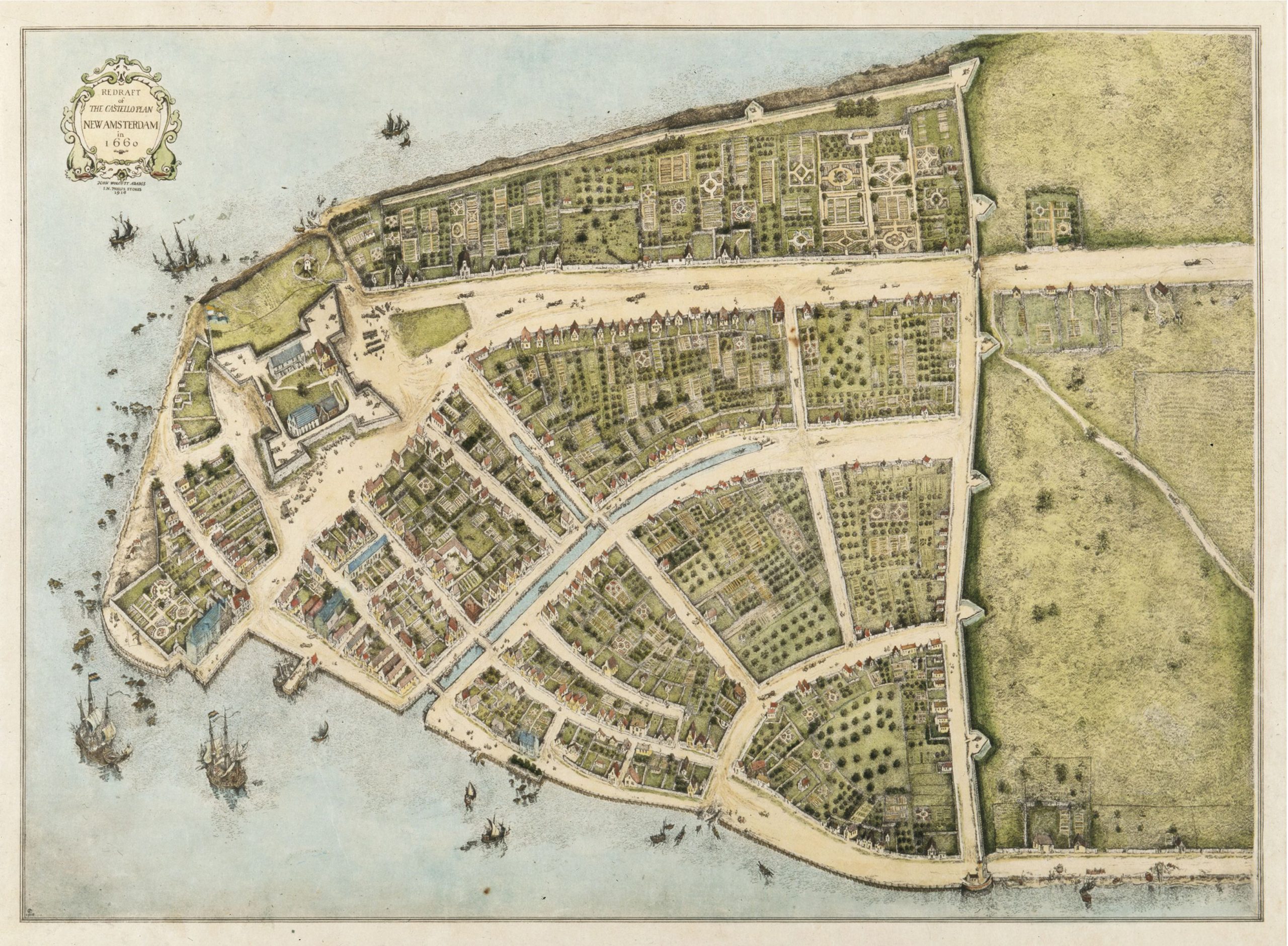 Als die Wall Street die Stadtmauer von ganz New York war – Karte aus dem Jahr 1660