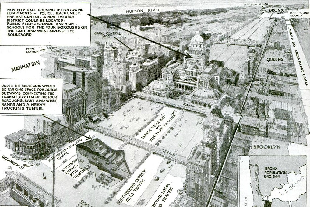 Austrocknung und Zubetonierung des East River – Irre Idee aus dem Jahr 1924