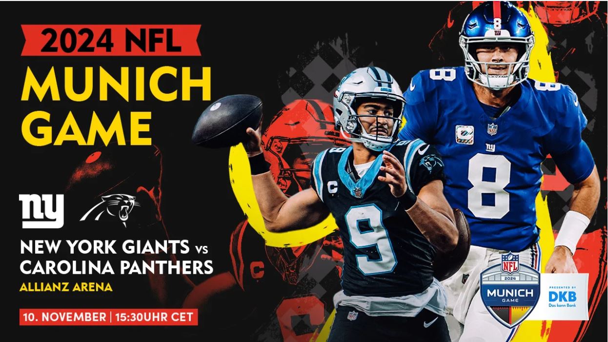 NFL Pflichtspiel in München: am 10. November treffen die New York Giants in der Allianz Arena auf die Carolina Panthers